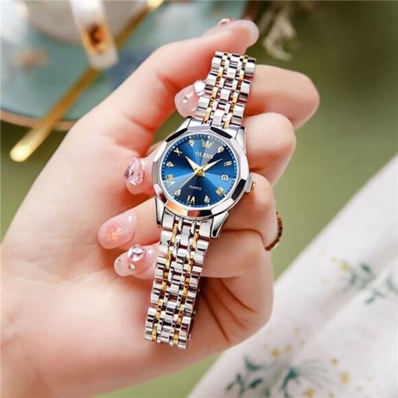 Analog Quartz Stainless Steel Waterproof Luminous Day Date Two Tone Wristwatch main image 6